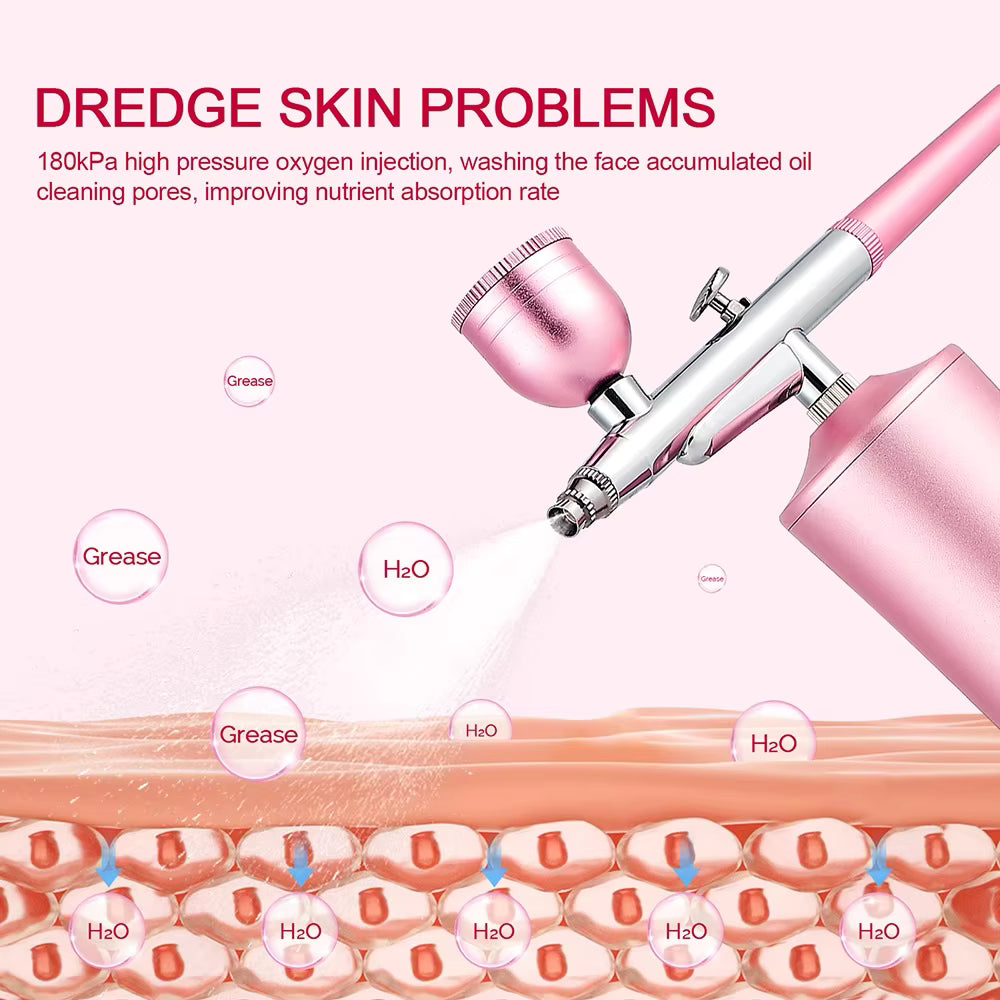 0.3mm Pink Mini Cordless Airbrush Kit with Compressor for Beauty, Nail Art & Crafts