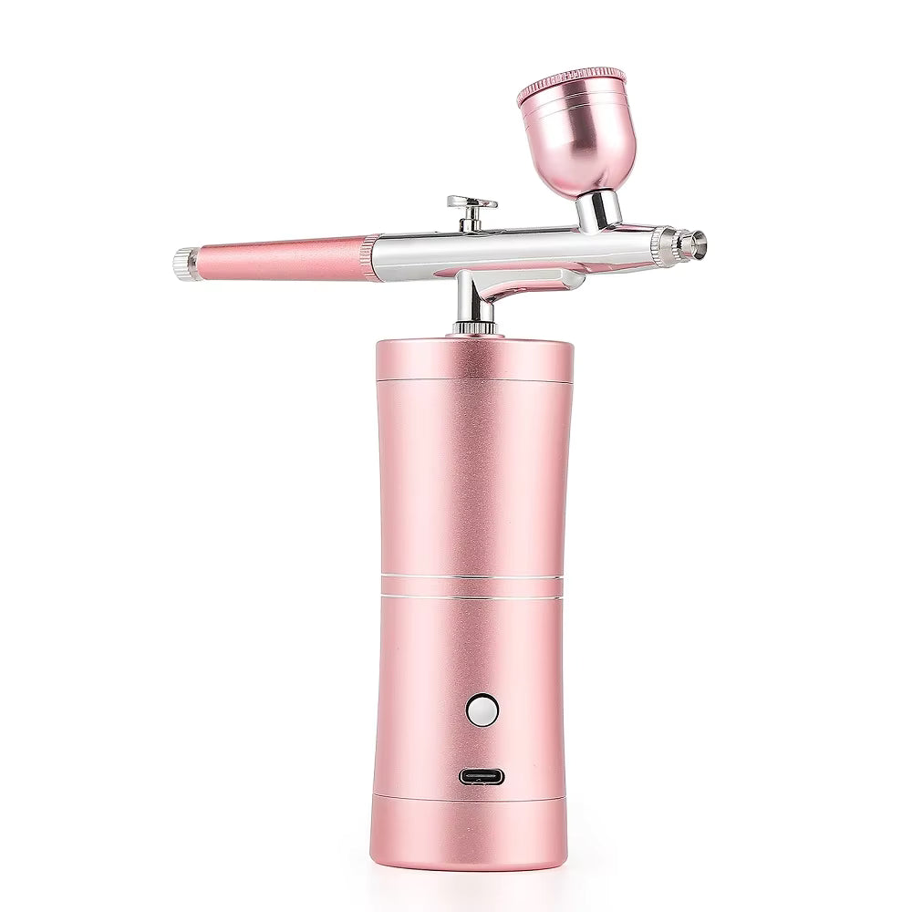 0.3mm Pink Mini Cordless Airbrush Kit with Compressor for Beauty, Nail Art & Crafts